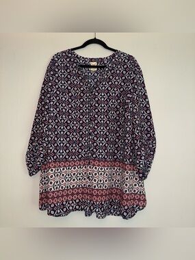 NWOT FADED GLORY women’s Multicoloured patterned blouse 4X ✨